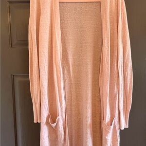 Halogen Blush Pink Open-Front Long Cardigan